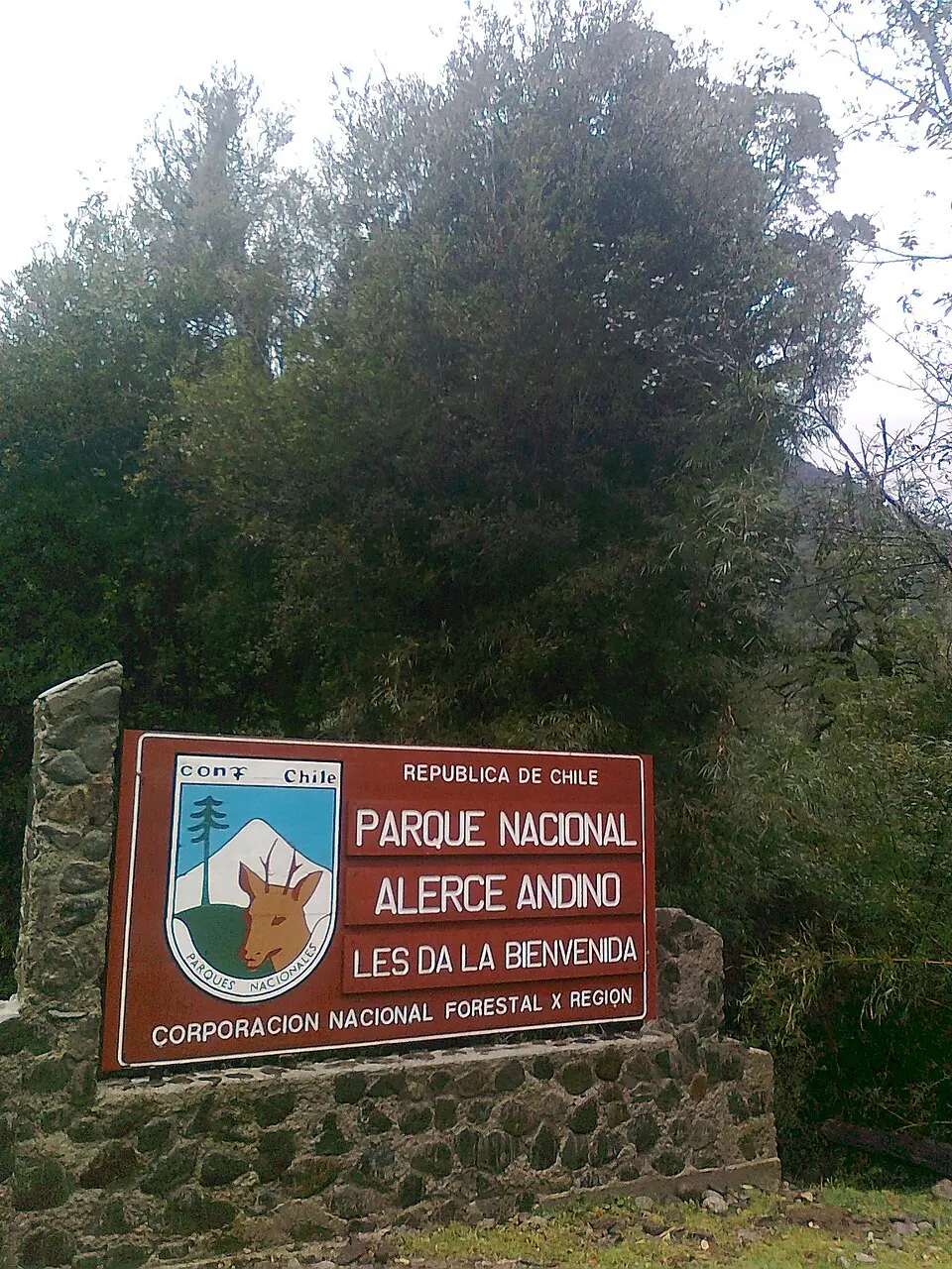 Acceso del sector Sargazo del Parque Nacional Alerce Andino